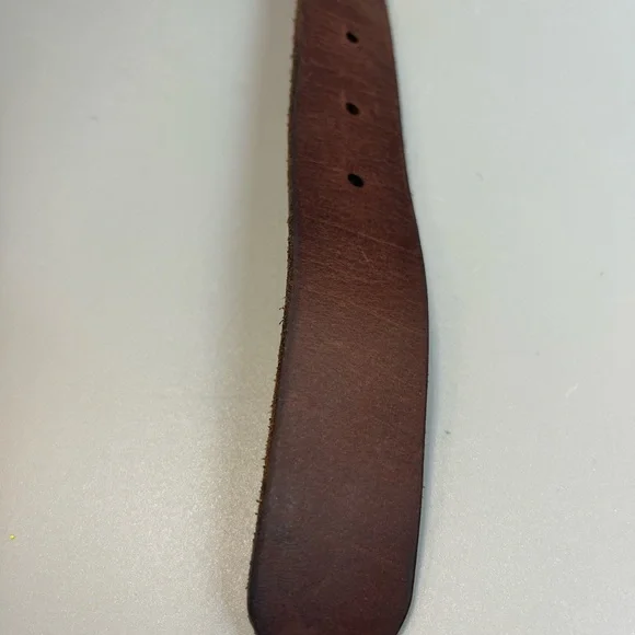 Frye Dark Brown Leather Belt D Ring Brass Buckle Rodeo Belt Size Small 28-34 - Picture 5 of 12